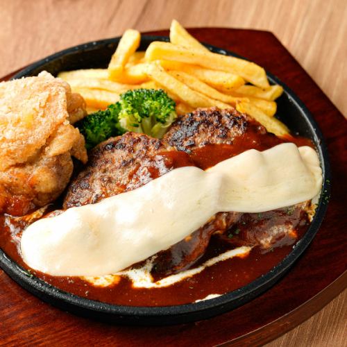 とろけるチーズハンバーグ定食 デミグラスソース