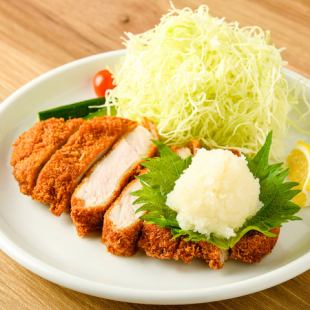 四元豚の和風おろしそロースかつ定食