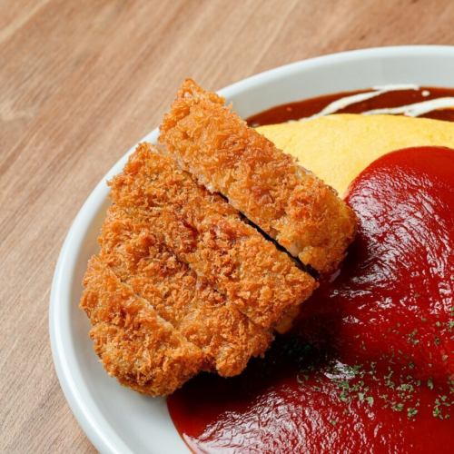 オムライス ＋ ハーフとんかつ