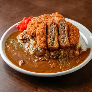 カレー ＋ 肉汁爆発メンチカツ(2ケ)