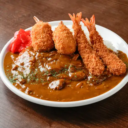 カレー ＋ エビフライ＆カニクリームコロッケ(2ケずつ)