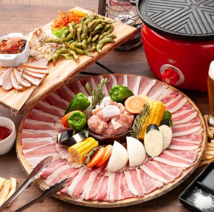 【4・5月限定割引5900⇒5400円】メインに牛肉含む豪華グリル＆ソムリエ監修ワイン含む飲み放題