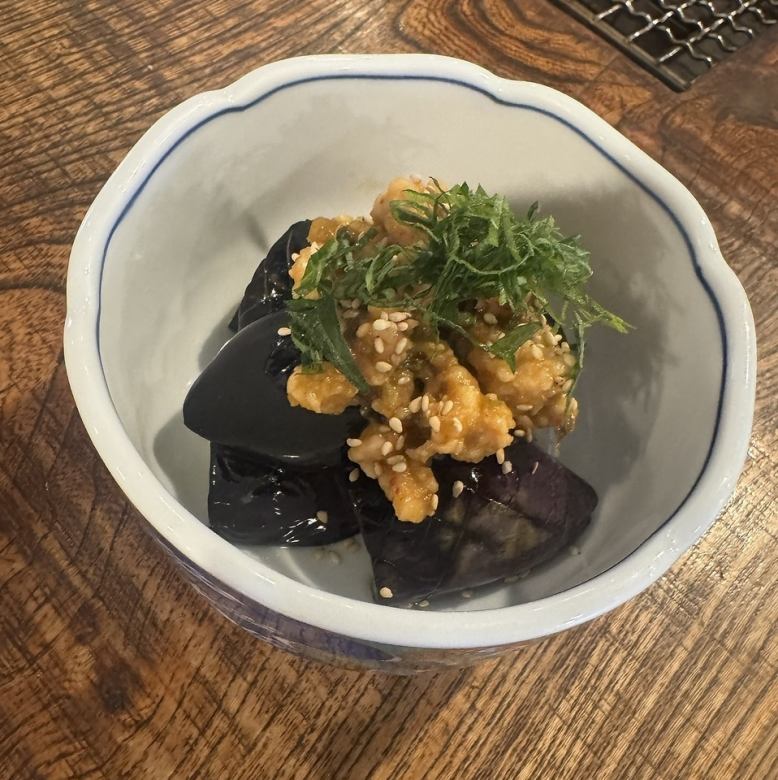 揚げ茄子肉味噌のせ