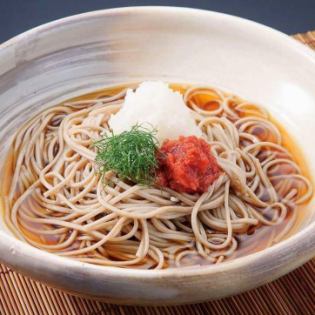 Soba noodles with grated plum (cold)