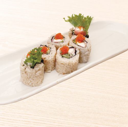 67. Prosciutto and cream cheese salad roll