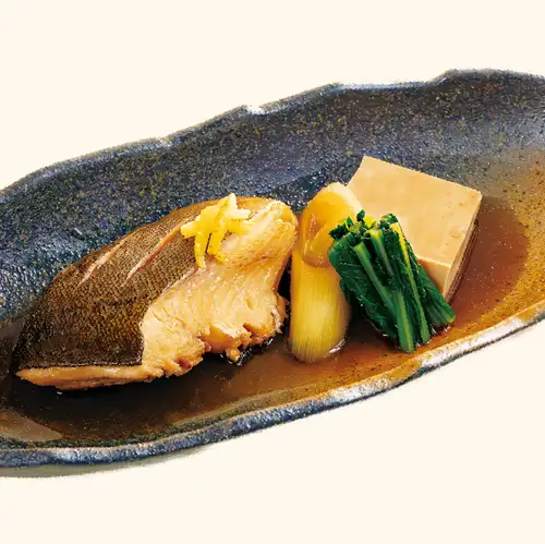 Seafood and glass noodle stir-fry / Braised silver cod