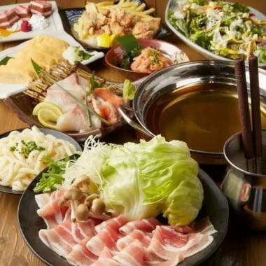 [Now is your chance! Just before the rainy season] Sunday-Thursday 3 hours / Friday-Saturday 2 hours all-you-can-drink] Homemade onion sauce pork and lettuce shabu-shabu course