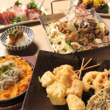 "3 hours on weekdays from Sunday to Thursday, 2 hours before Friday, Saturday and holidays, all-you-can-drink with draft beer" Teppanyaki chiritori-yaki barakamon course with domestic beef offal