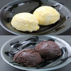 Various types of ice cream