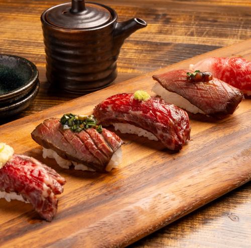 Meat sushi tasting comparison