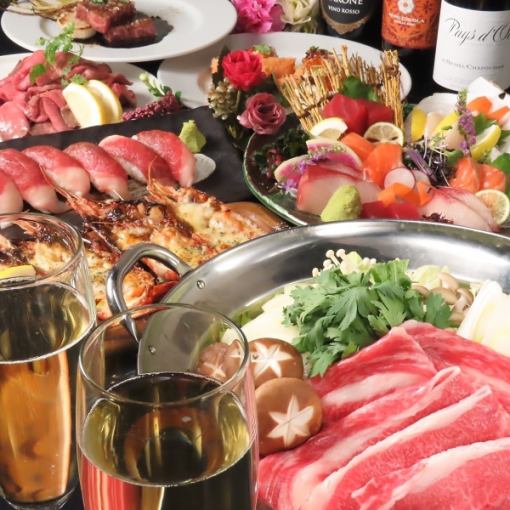 ◆平日限定◆ジンガ90分食べ放題【例 しゃぶしゃぶ×肉寿司×オーダービュッフェ】
