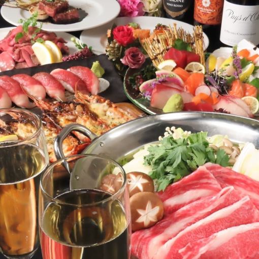 ◆平日限定◆ジンガ90分食べ放題【例 しゃぶしゃぶ×肉寿司×オーダービュッフェ】