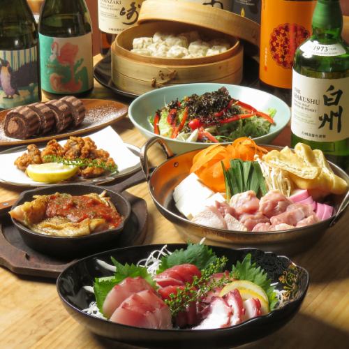 【各種ご宴会に◎】ビール含む2H飲み放題付♪鮮魚のカルパッチョ、塩ちゃんこ鍋など人気メニューを堪能！