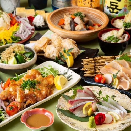 <Kakomian's most popular item> 2 types of fresh fish x grilled skirt steak x choice of main dish ◆2.5 hours of all-you-can-drink draft beer included every day◆\4,500