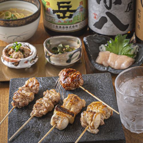 高級備長炭で焼上げる本格焼鳥。店主厳選の日本酒と共に