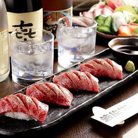Our recommended menu! Please enjoy Yamagata beef roasted meat sushi!