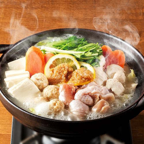 Rich and creamy chicken broth hotpot