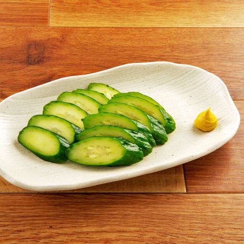 きゅうり一本漬け/おつまみネギメンマ/ちくわの磯辺揚げ　各