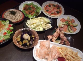 【平日限定】　日～木限定　鮮魚のカルパッチョや豚バラ鉄板等7品＋飲み放題付3500円