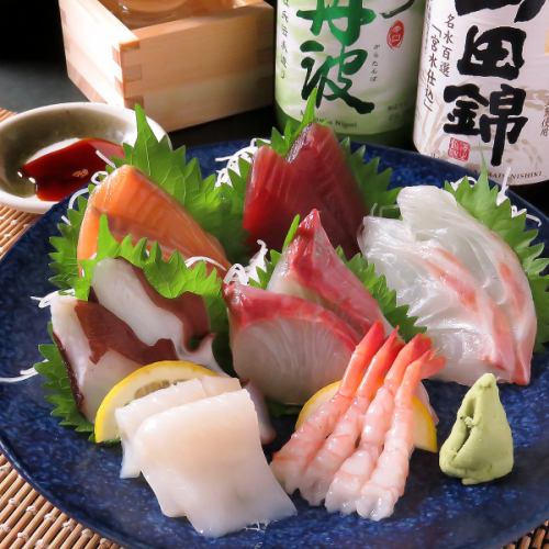 [推荐商品◆]生鱼片7片拼盘1,600日元（含税）