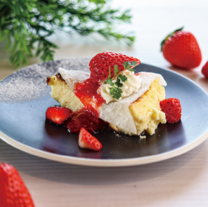 Mochi Strawberry Basque Cheesecake