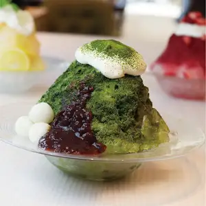 Matcha and red bean shaved ice