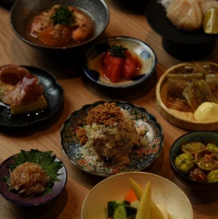 生ビール含む50種類120分飲み放題付◎串5種や海鮮刺身など自慢の一品料理も多数◎全14品7,000円