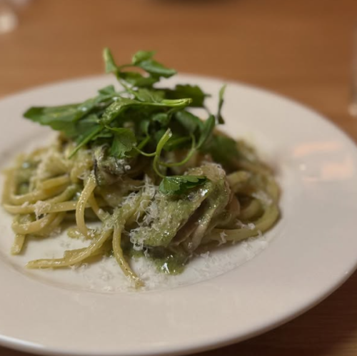 釜揚げしらすとうるいのジェノベーゼ　リングイネ