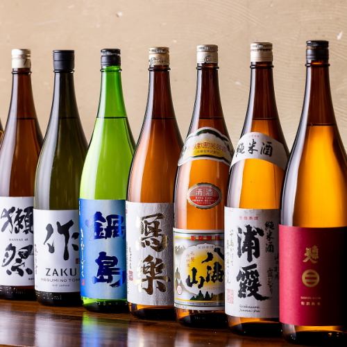 【豊富なラインナップ】日本酒・焼酎は各10種以上を完備！