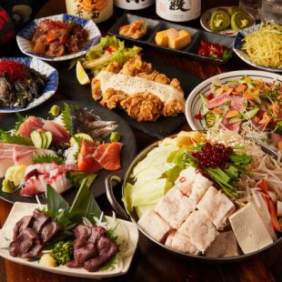 [3 hours of all-you-can-drink draft beer included] Includes all-you-can-eat oden! Choose from 6 different hotpots and enjoy 11 Kyushu dishes "Utage Course" 5,000 yen