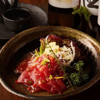 刺身2点盛り・黄金唐揚げ／2時間飲み放題付『桜-サクラ-コース』3800円⇒2800円
