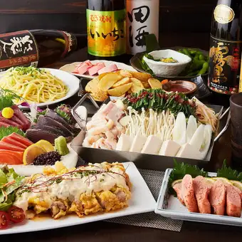 【3小时畅饮】走地鸡料理,两种火锅可选,共9道菜,3小时畅饮“次郎丸套餐” 5000日元 ⇒ 4000日元