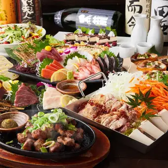 【3小时畅饮（含生啤）】选择您的火锅和烤本地鸡肉“五右卫门套餐” 6000日元 ⇒ 5000日元