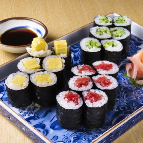 [Thin roll sushi] Ume shiso roll / Kappa roll / Egg roll / Shinko roll