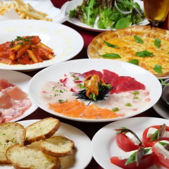 豊洲直送カルパッチョのプチ贅沢コース【生フルーツカクテル飲み放題付♪5000円】