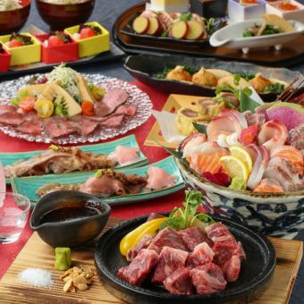 [For a luxurious welcome party] 12 dishes including Kuroge Wagyu beef fillet and sea urchin sushi, "Ushiwakamaru course" with 3 hours of all-you-can-drink