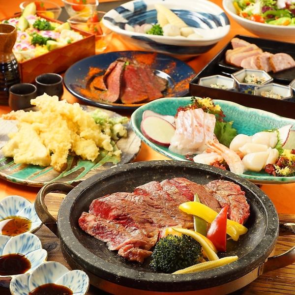 《当店おすすめ》3時間飲み放題◇黒毛和牛サーロイン・国産牛ローストビーフなど全10品『楓コース6,500円』