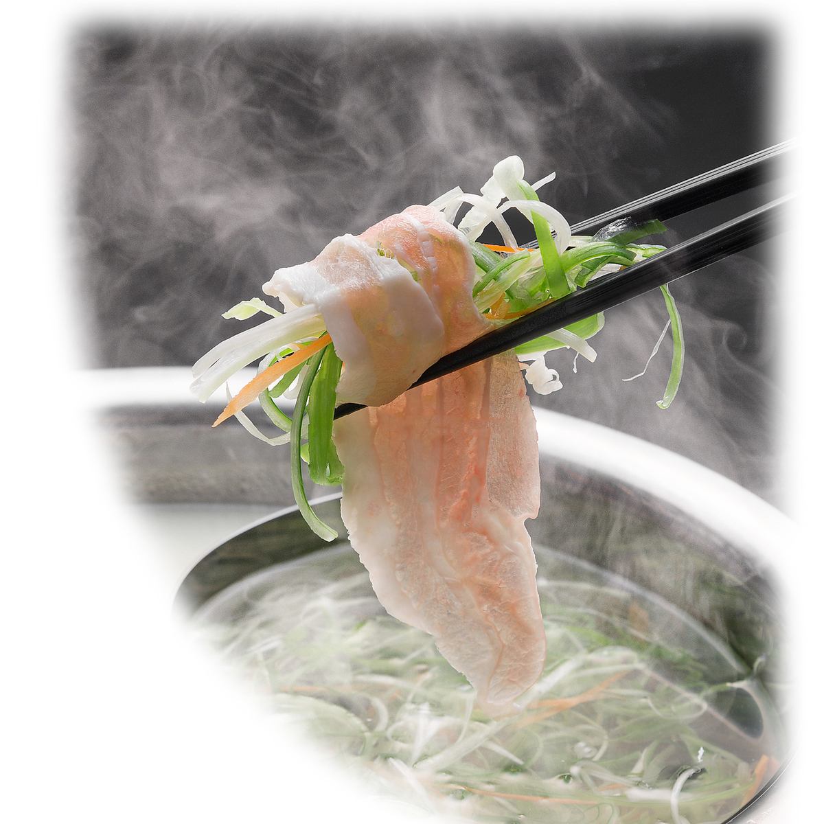 平日のランチがお得！豚・鶏のしゃぶしゃぶセット1200円(税込)♪