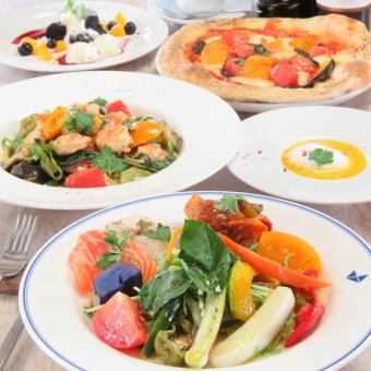 【女子之夜约会用】大量蔬菜真是太幸福了！ ◆ 6道菜“女子之夜派对套餐” 2,970日元（含税）