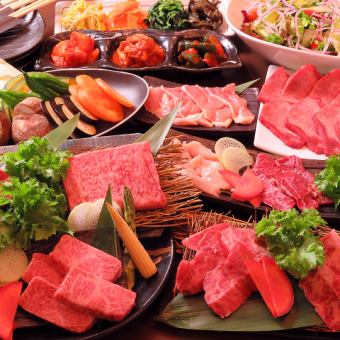 Very popular ≪4000 courses of 10 items≫ 3 types of rare parts! Miyazaki beef / Anraku livestock rank A4 or higher