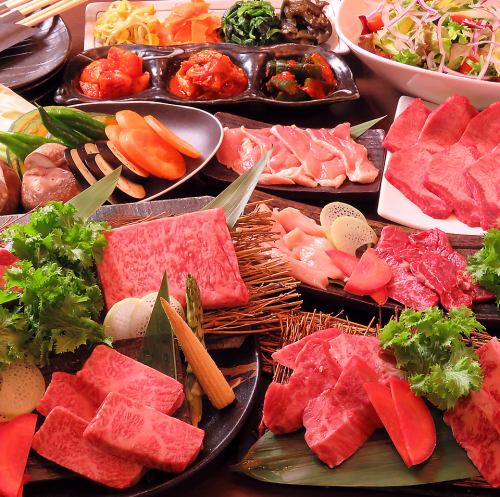 A course meal where you can easily enjoy Miyazaki beef from Anraku Chikusan.
