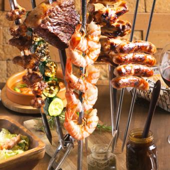[3 hours all-you-can-drink included] MEAT HOUSE limited time discount! All-you-can-eat BBQ platter & grilled meat sushi 14 items [4300 yen → 3300 yen]