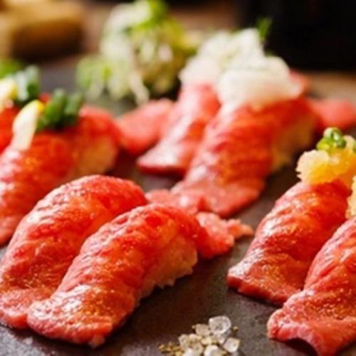 All-you-can-eat meat sushi for lunch!