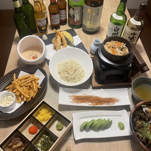 お好きな素麺やデザート付の美味しいコースは3000円(税込)～から各種ご用意。飲み放題コースもございます。