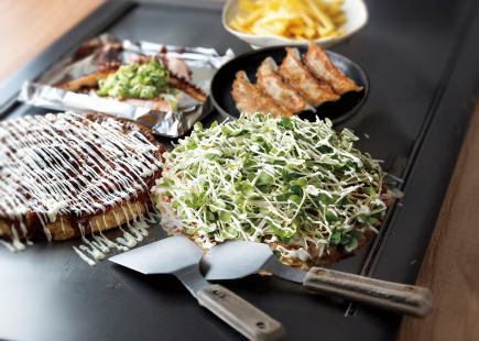 만족!【철판 코스】<알코올 90분 음료 무제한 포함>전 7품 4500엔(부가세 포함)