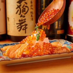 Salmon and salmon roe platter