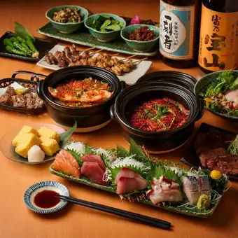 《夏》『寅衛門・もてなしコース』土鍋,和牛ステーキなど全10品3時間飲み放題付き 5500円