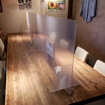 A transparent partition is also available for small seats on the 2nd floor ♪ As a measure against infectious diseases ★