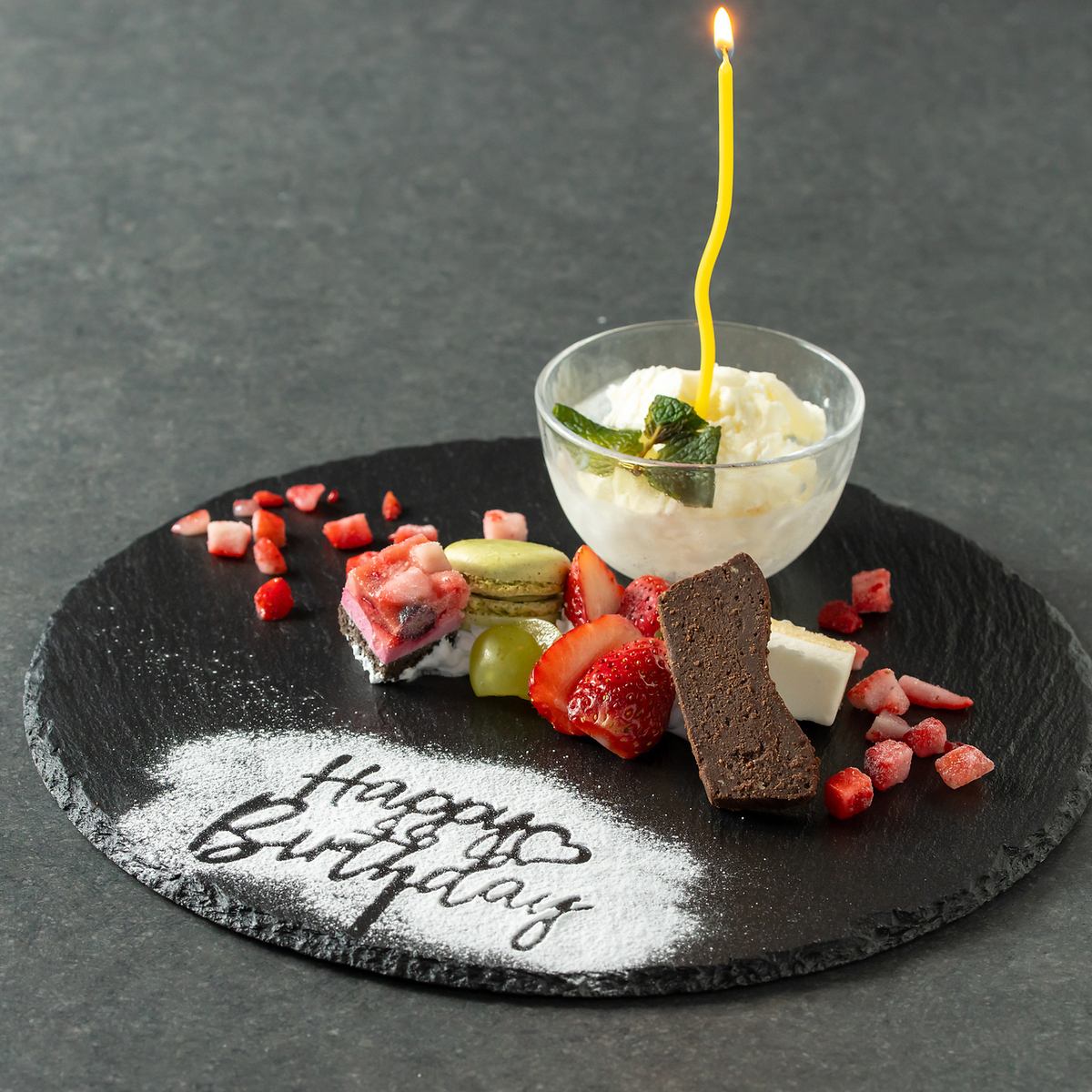 プレートの用意もございますので誕生日や記念日にぴったりです♪