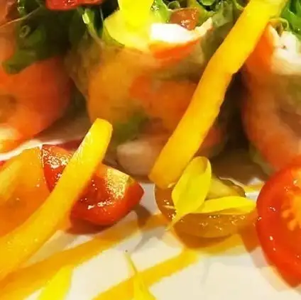 Shrimp and avocado spring rolls